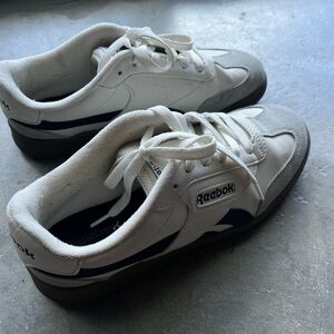 Reebok Classic White and Navy Sneakers